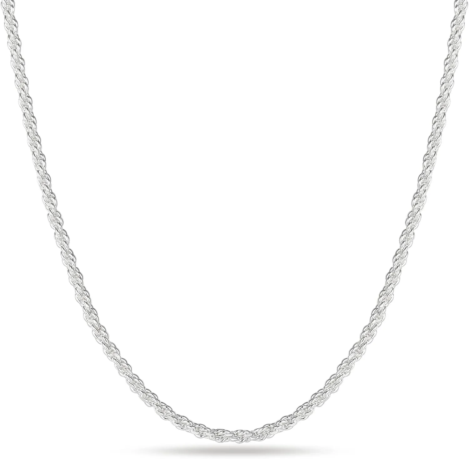OCHCOH 925 Sterling Silver Clasp 2/2.5/3/4/5mm Rope Chain Necklace for Men Women Diamond Cut Silver Chain Necklace for Men 16-30 Inch