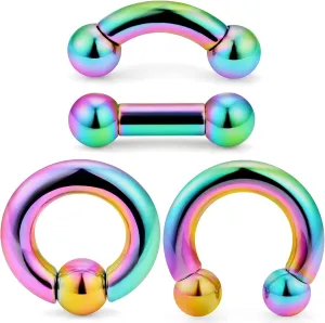Ocptiy 2G 4G 6G 8G 12G 14G Large Septum Rings Ear Gauges Internally Threaded Spike Horseshoe Barbells Stainless Steel & Acrylic Pincher Tapers C Shape Buffalo Stretcher Expander for Women Men