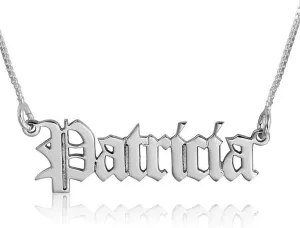Old English Name Necklace 925 Sterling Silver Personalized Nameplate Necklaces Custom Jewelry For Women