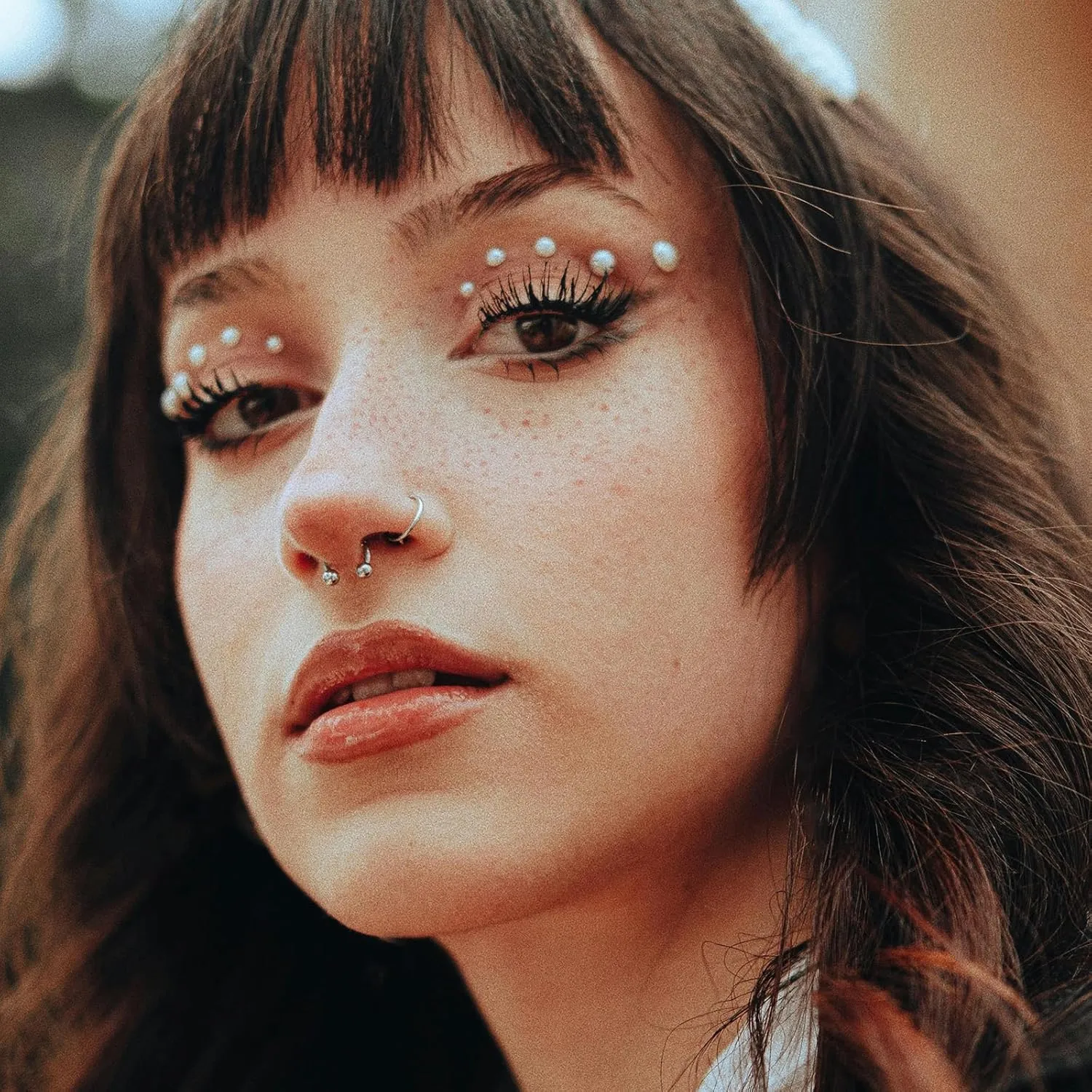 ONESING 2-6 16G Packs Magnetic Septum Nose Rings Fake Septum Ring Fake Septum Fake Nose Rings for Women Fake Piercing Inner 10mm-12mm Clip On Nose Rings Hoop No Pierced Stainless Steel Jewelry