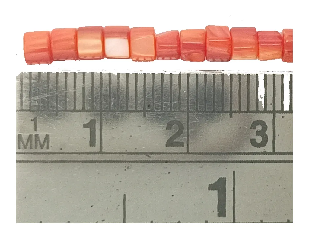 Orange Uneven Glossy Mother of Pearl Beads