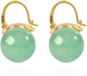 OwMell Elegant 925 Sterling Silver Pearl Drop Earrings Dangle Stud Gold Plated Earrings for Women Large Size 12mm