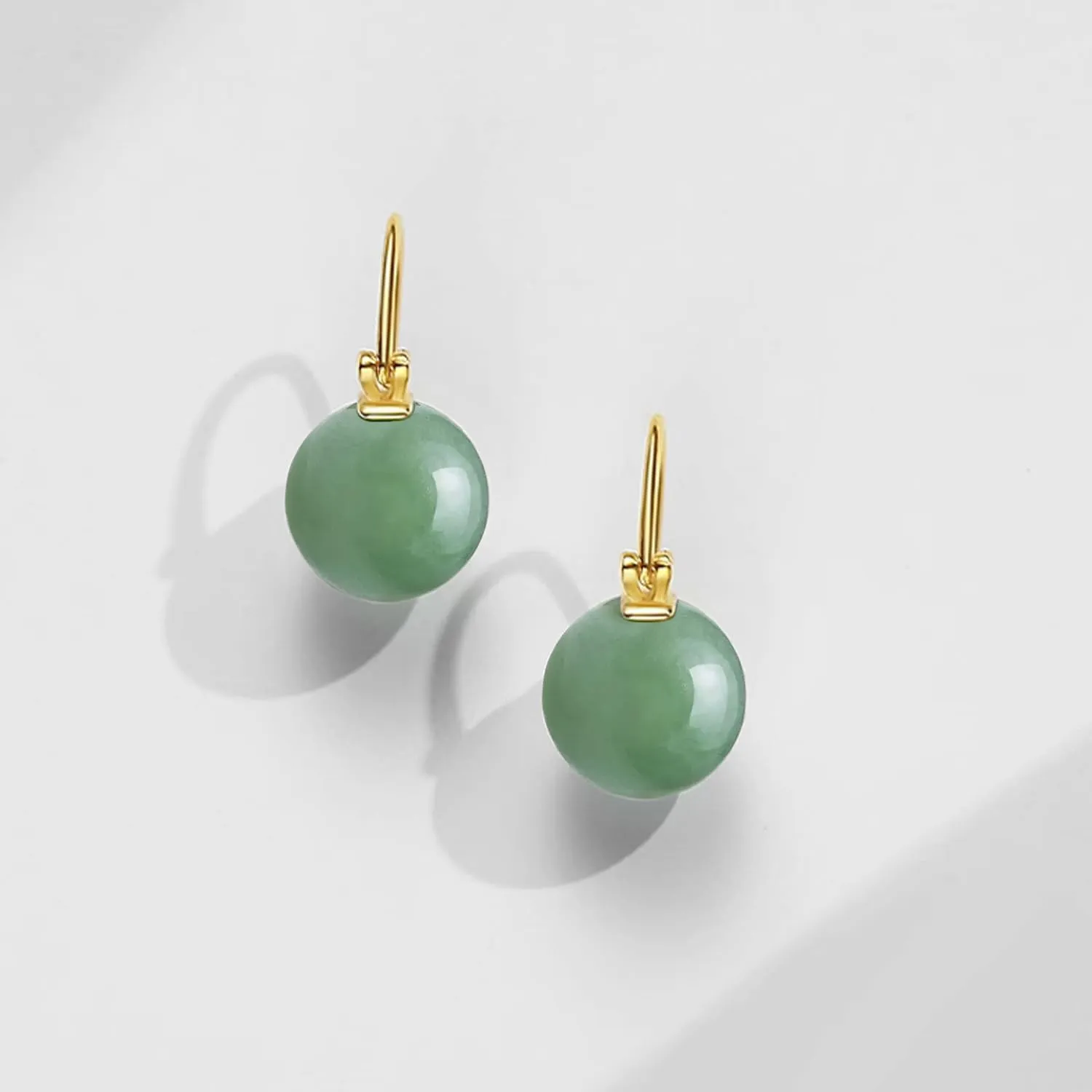 OwMell Elegant 925 Sterling Silver Pearl Drop Earrings Dangle Stud Gold Plated Earrings for Women Large Size 12mm