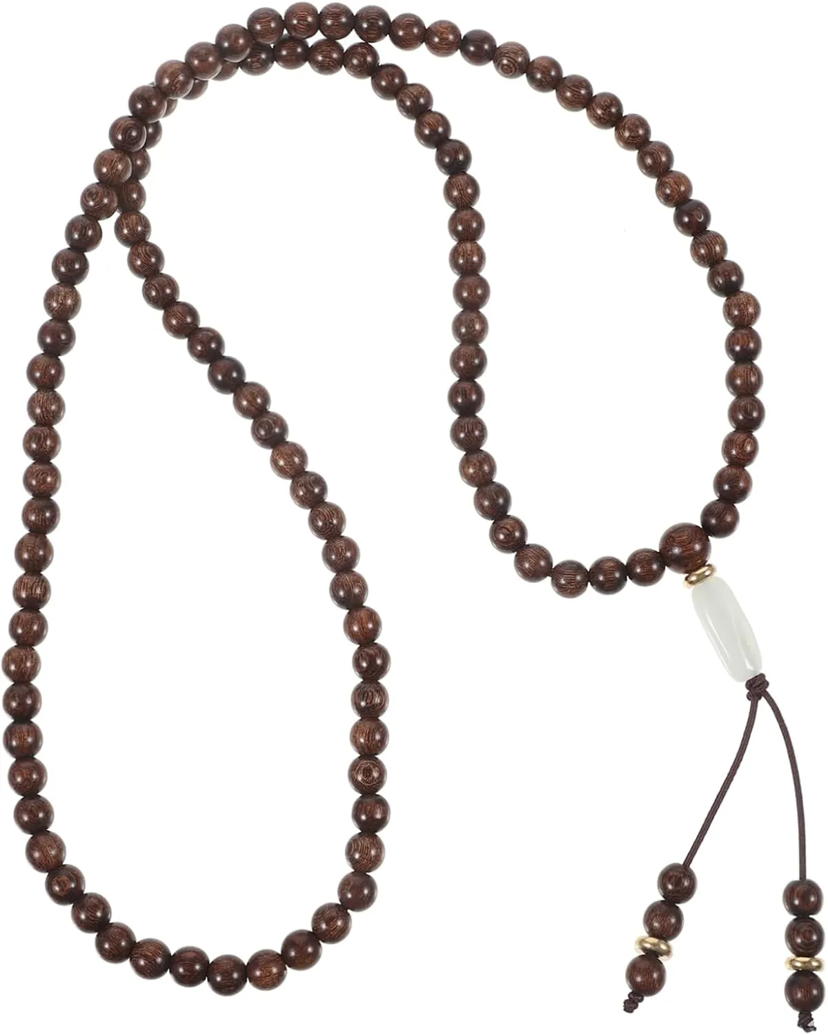 PartyKindom 108 Sandalwood Bead Bracelet Wooden Wrist Jewelry Prayer Bracelet for Women Men Fashion Bangle