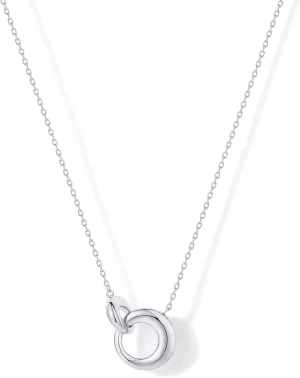PAVOI 14K Gold Plated Dainty Interlock Pendant Necklace for Women | Circle Link Pendant Necklaces
