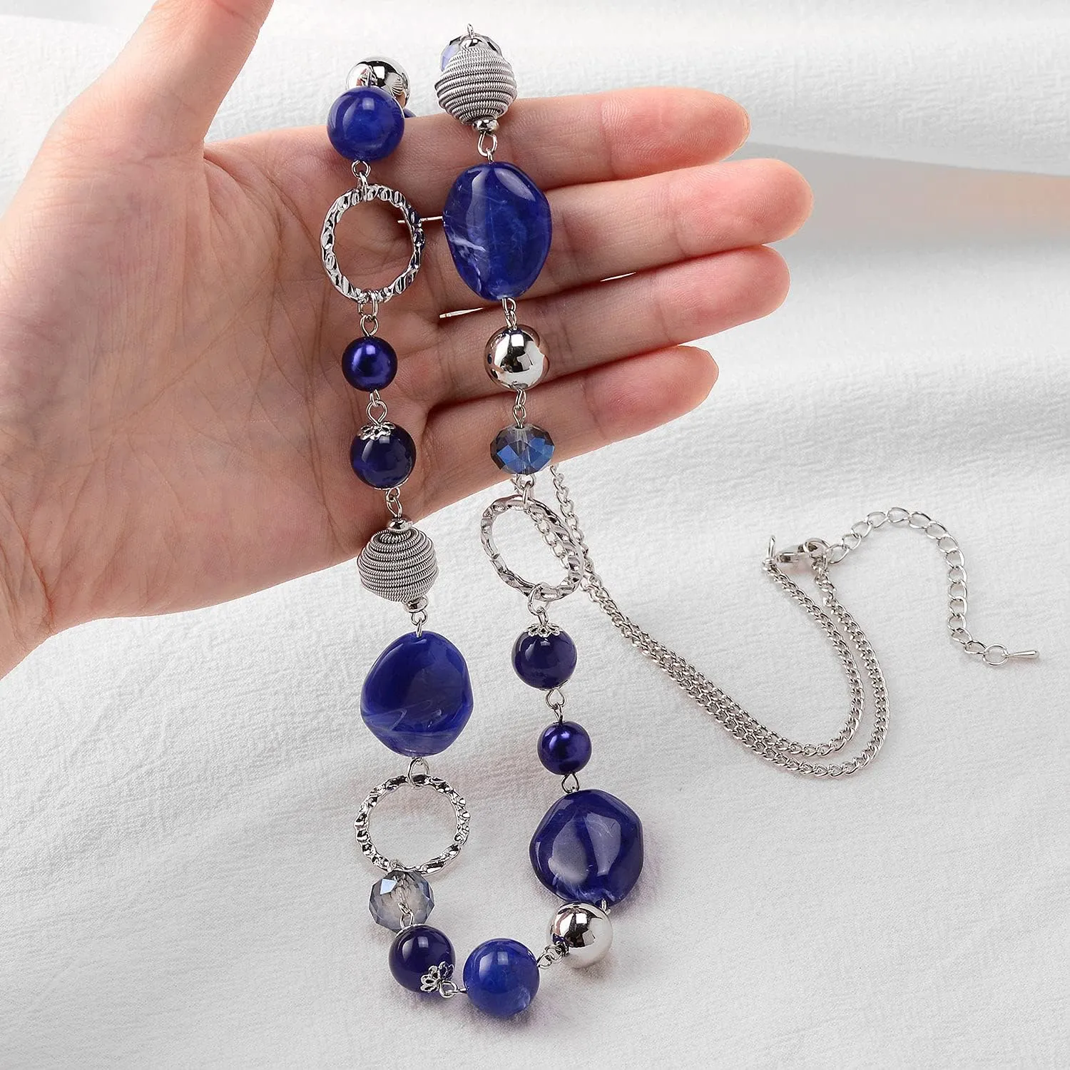 PEARL&CLUB Long Beaded Necklaces For Women - Sweater Chain Fashion Jewelry Necklace Gifts For Women