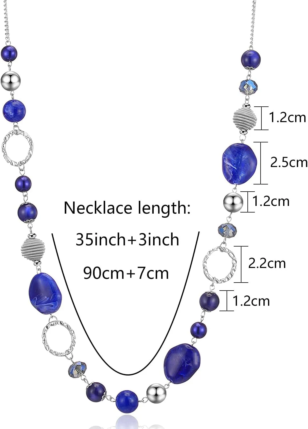 PEARL&CLUB Long Beaded Necklaces For Women - Sweater Chain Fashion Jewelry Necklace Gifts For Women