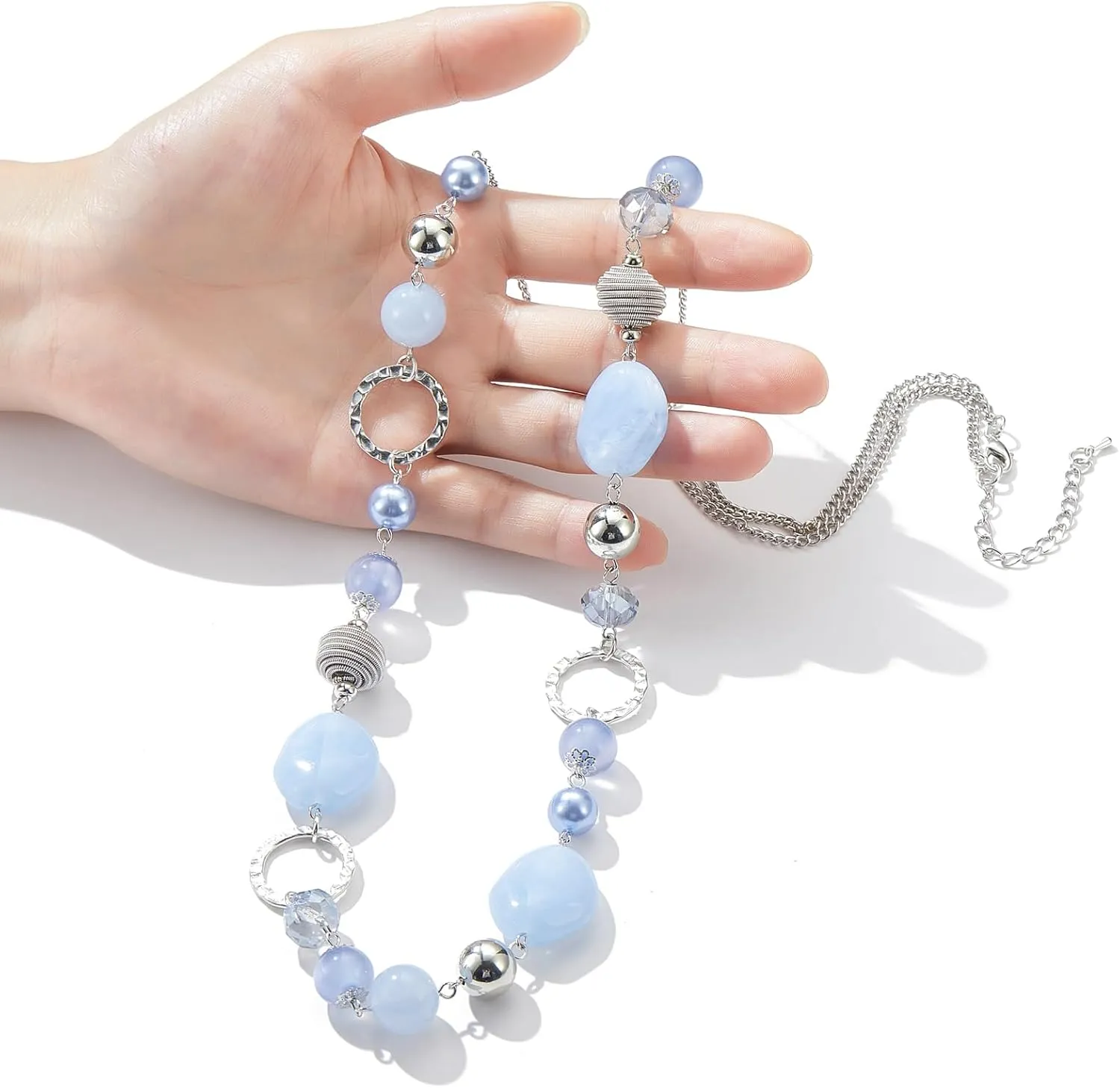PEARL&CLUB Long Beaded Necklaces For Women - Sweater Chain Fashion Jewelry Necklace Gifts For Women