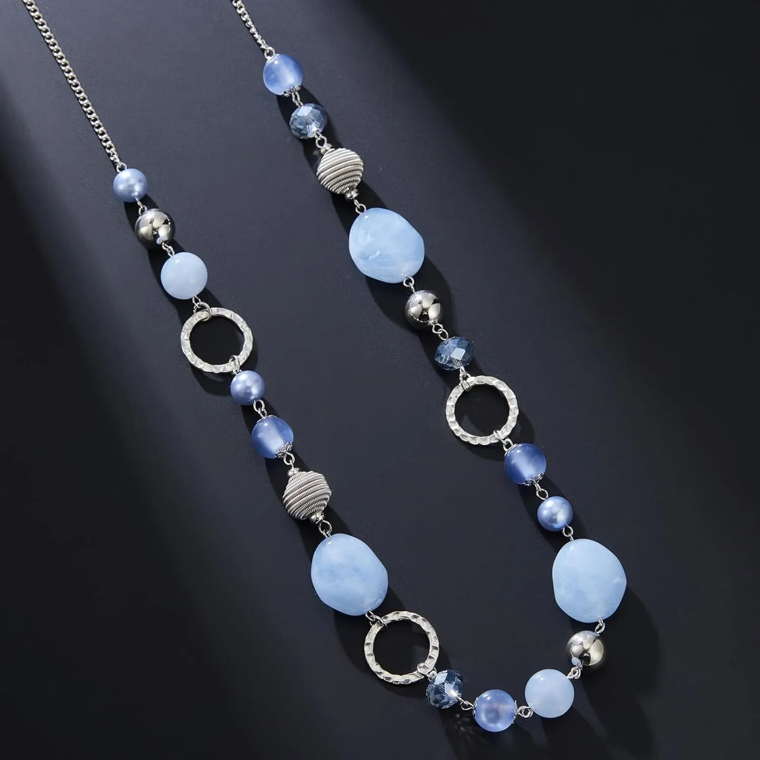 PEARL&CLUB Long Beaded Necklaces For Women - Sweater Chain Fashion Jewelry Necklace Gifts For Women