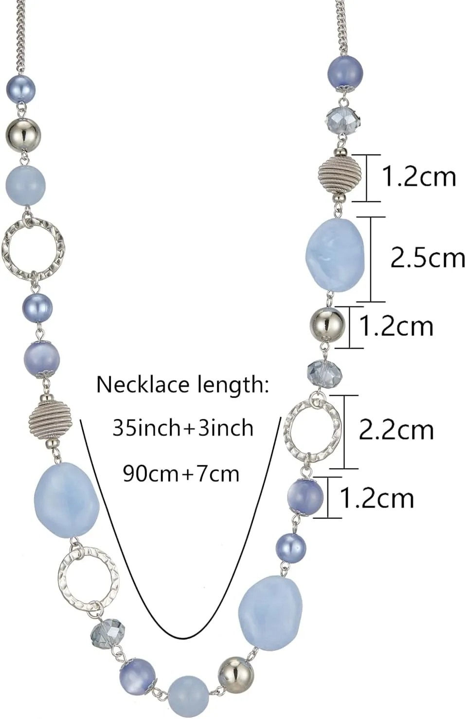 PEARL&CLUB Long Beaded Necklaces For Women - Sweater Chain Fashion Jewelry Necklace Gifts For Women