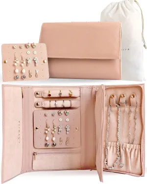 Personalized Initial Travel Jewelry Case - Monogram Custom Gifts For Women, Bridesmaid Proposal Gifts, Travel Jewelry Organizer, Customized Travel Jewelry Box, Birthday Gifts For Mom