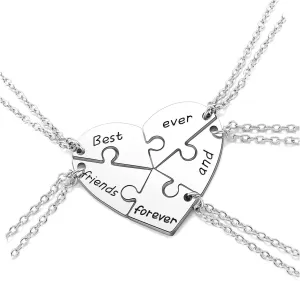 PESOENTH BFF Best Friend Necklace For 2 3 4 5,Friendship Jewelry For Women Gift,Matching Heart Best Friends Forever Pendant Necklaces Set Birthday for Friendship BBF