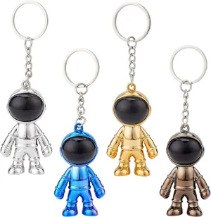 PH PandaHall Space Astronaut Keychain, 4 Color Creative Astronaut Key Chain Backpack Charms Space Keychain Car Key Chain for Office Keychain Purse Pendant Handbag Backpack Decoration