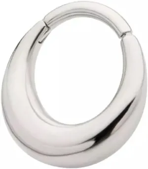 Pierced Owl 16GA 316L Stainless Steel Polished Rounded Thick Hoop Hinged Segment Ring