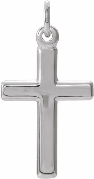 Platinum or 14k Gold Cross Pendant Necklace (12x16.5mm) Fine Jewelry for Women Gifts for Her