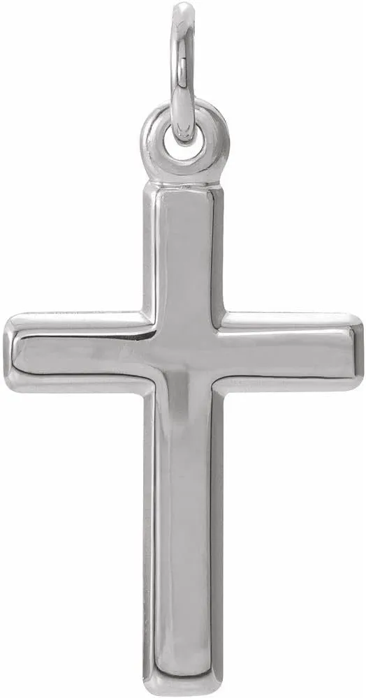Platinum or 14k Gold Cross Pendant Necklace (12x16.5mm) Fine Jewelry for Women Gifts for Her