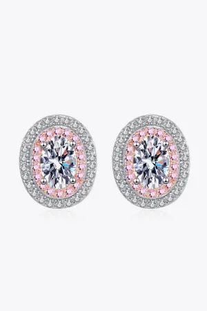 Platinum-Plated Moissanite Stud Earrings