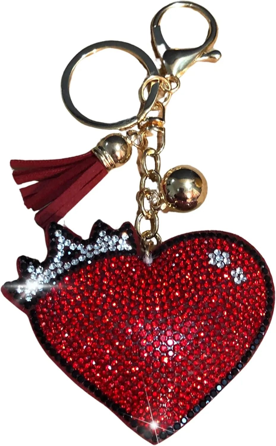 Popfizzy Rhinestone Keychain Accessories for Women: Purse Charms & Car Key Fob, Bag Keyring