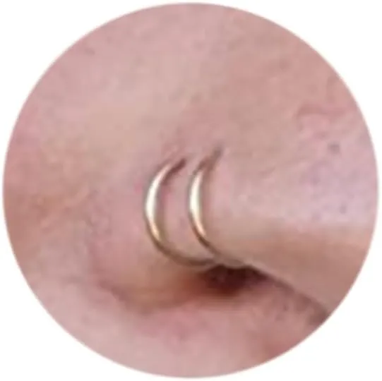 QWALIT Nose Rings - Double Hoop Nose Rings for Single Piercing