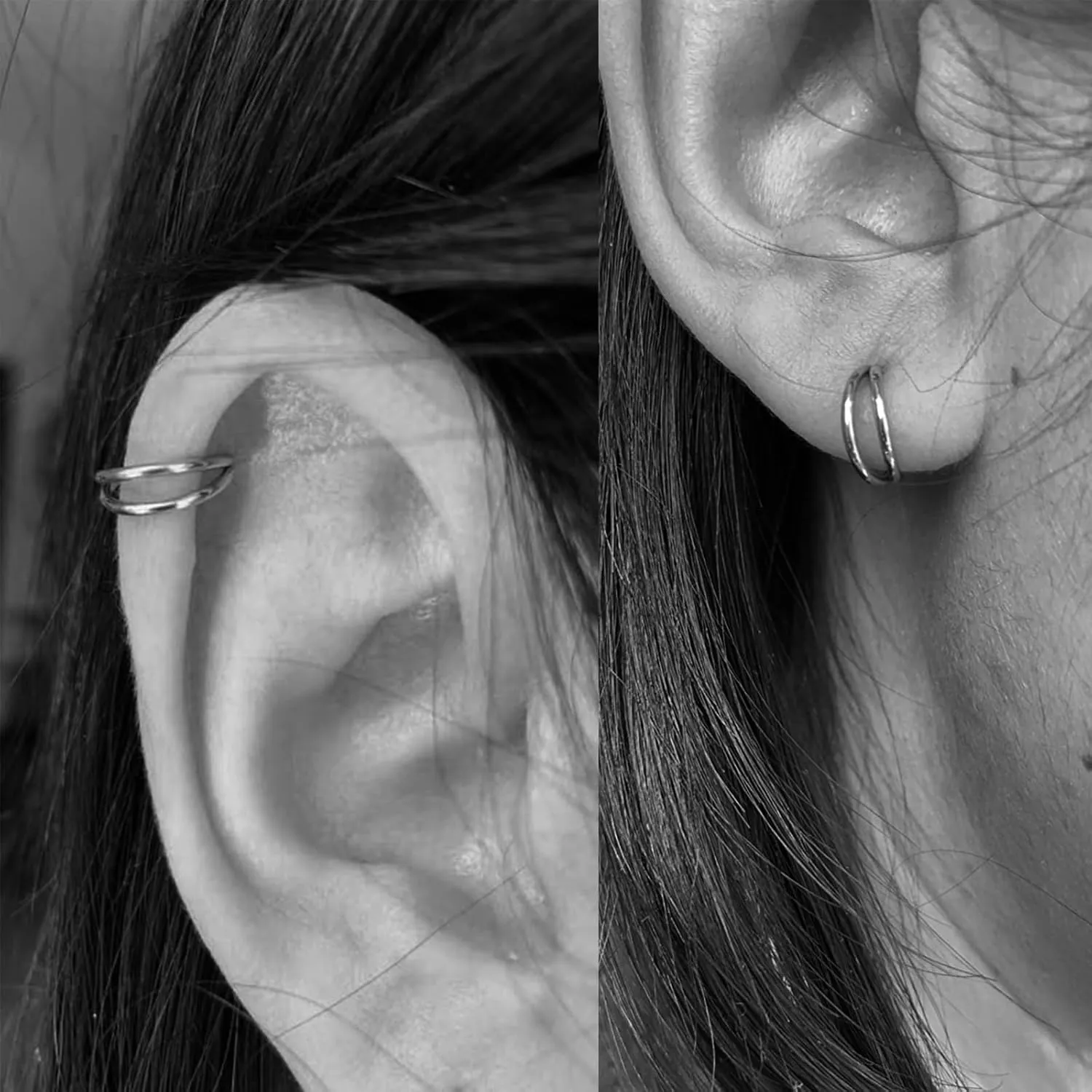 QWALIT Nose Rings - Double Hoop Nose Rings for Single Piercing