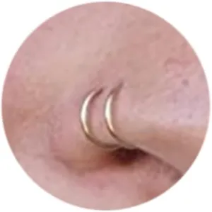 QWALIT Nose Rings - Double Hoop Nose Rings for Single Piercing
