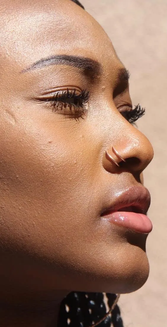 QWALIT Nose Rings - Double Hoop Nose Rings for Single Piercing