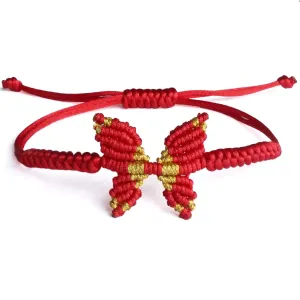 Red String Butterfly Bracelets for Women Girls Red Thread Surfer Bracelet Cute Handmade Woven Butterfly Bracelets for Daughter Gift for Couple Friendship(RED)