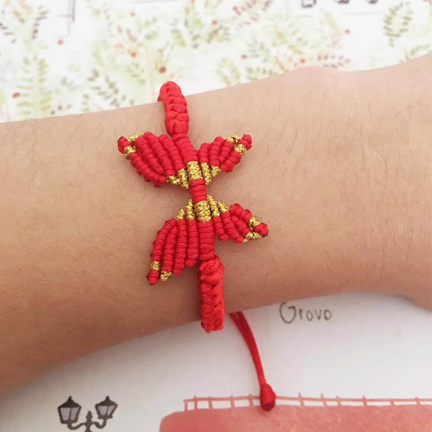 Red String Butterfly Bracelets for Women Girls Red Thread Surfer Bracelet Cute Handmade Woven Butterfly Bracelets for Daughter Gift for Couple Friendship(RED)