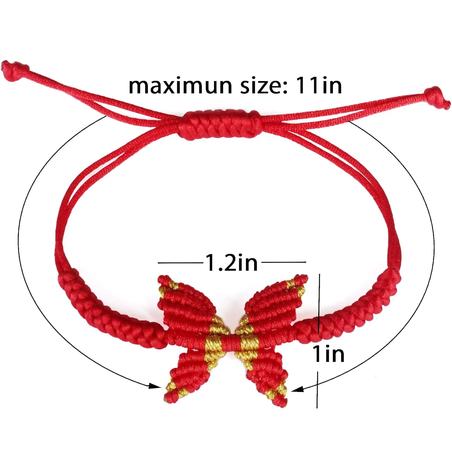 Red String Butterfly Bracelets for Women Girls Red Thread Surfer Bracelet Cute Handmade Woven Butterfly Bracelets for Daughter Gift for Couple Friendship(RED)