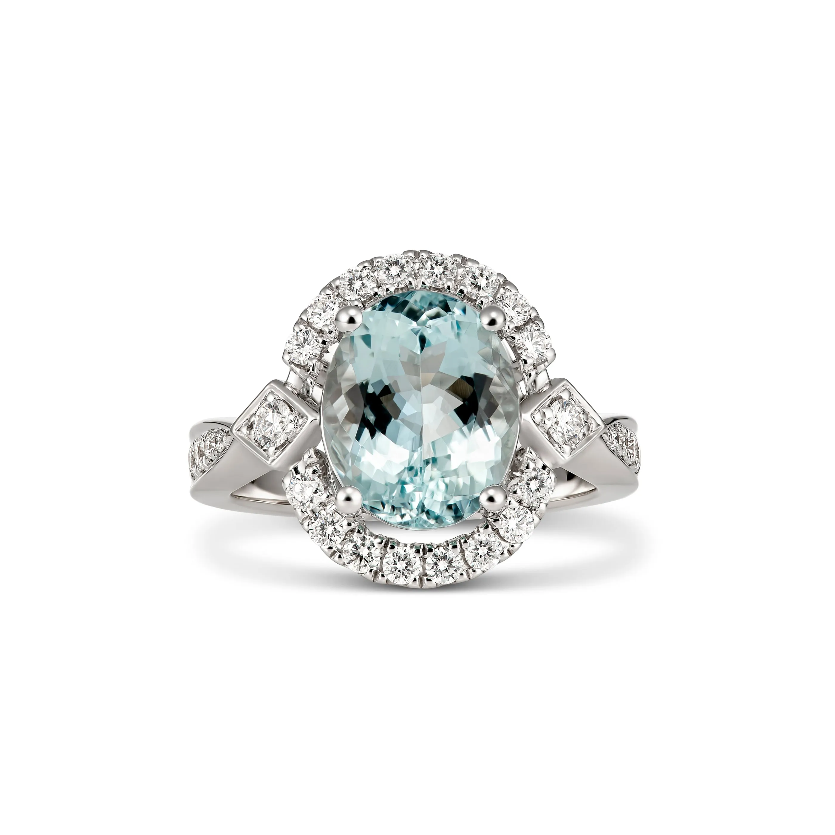 Regal Collection® Aquamarine Oval Ring | White Gold