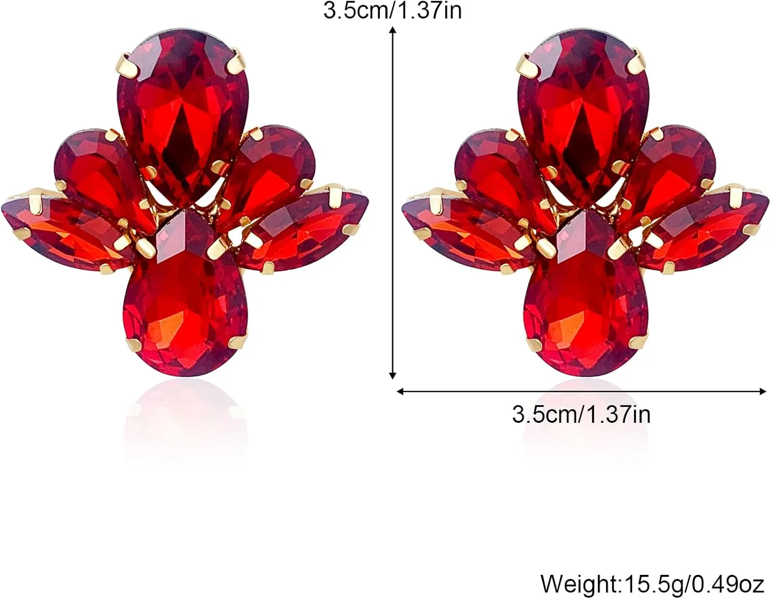 Rhinestone Crystal Wedding Earrings for Bridal Elegant Cubic Zirconia Dangle Drop Earrings for Women Bridesmaids Guest Party Prom Jewelry Trendy