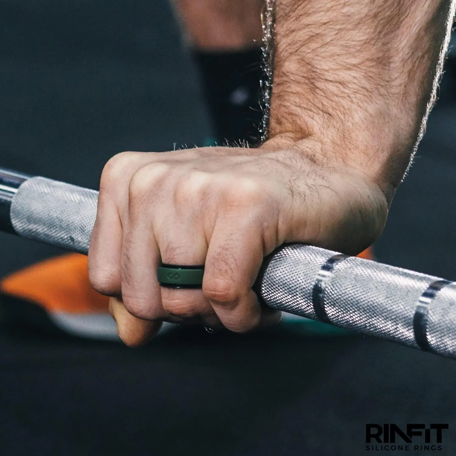 Rinfit Silicone Rings for Men 9mm Wide, 2mm Thick - Mens Rubber Wedding Bands - Infinity Ring with 2 Layers - Patented Design