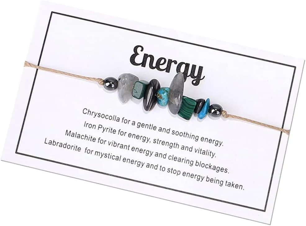 Ronglry Crystal Bracelet for Women Men - Spiritual Healing Stones Amethyst Gem Bracelet for Anxiety Relief - Natural Beads Jewelry
