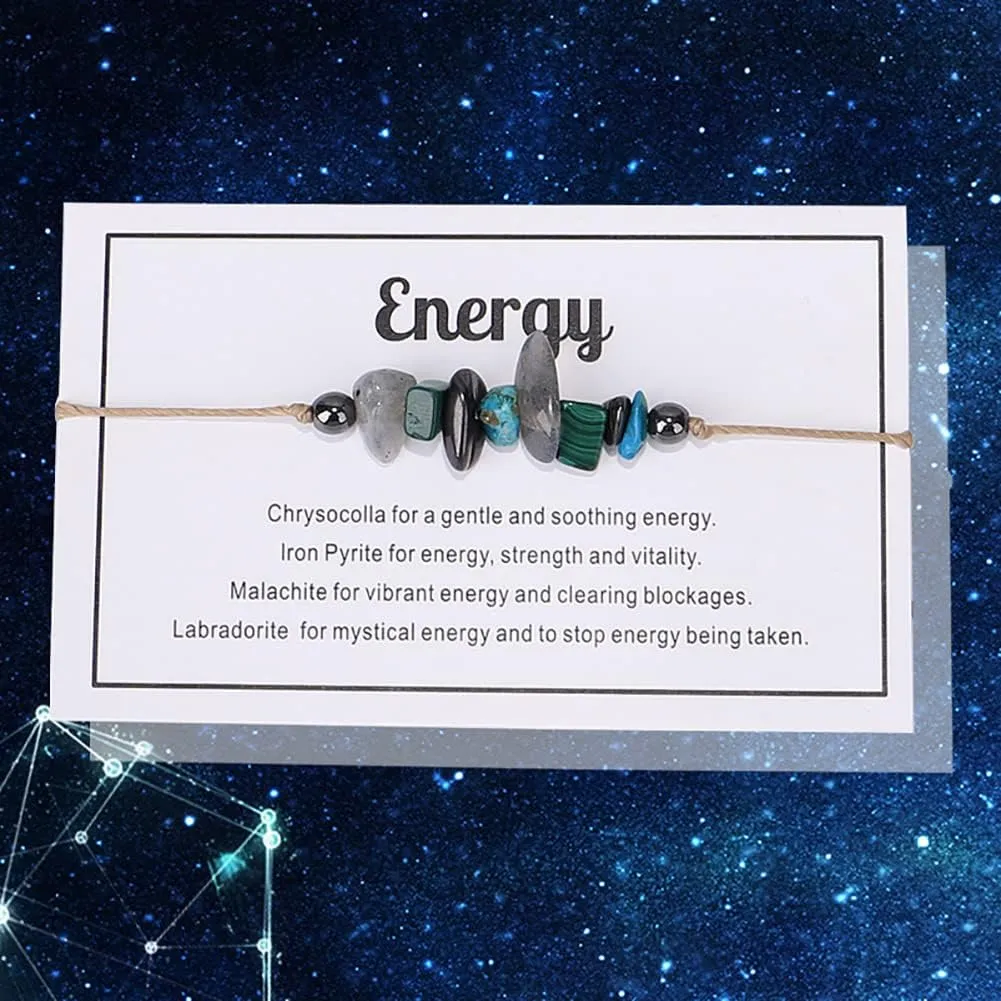 Ronglry Crystal Bracelet for Women Men - Spiritual Healing Stones Amethyst Gem Bracelet for Anxiety Relief - Natural Beads Jewelry