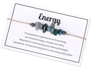Ronglry Crystal Bracelet for Women Men - Spiritual Healing Stones Amethyst Gem Bracelet for Anxiety Relief - Natural Beads Jewelry
