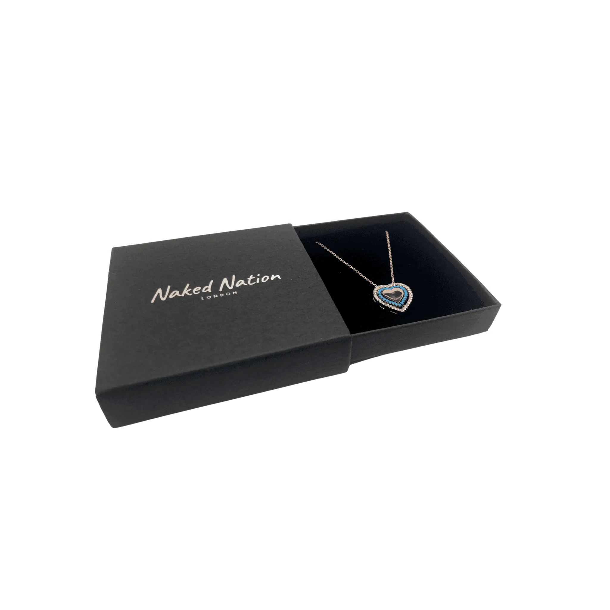 Rose Gold and Silver Cubic Zirconia Circle Heart Pendant Necklace