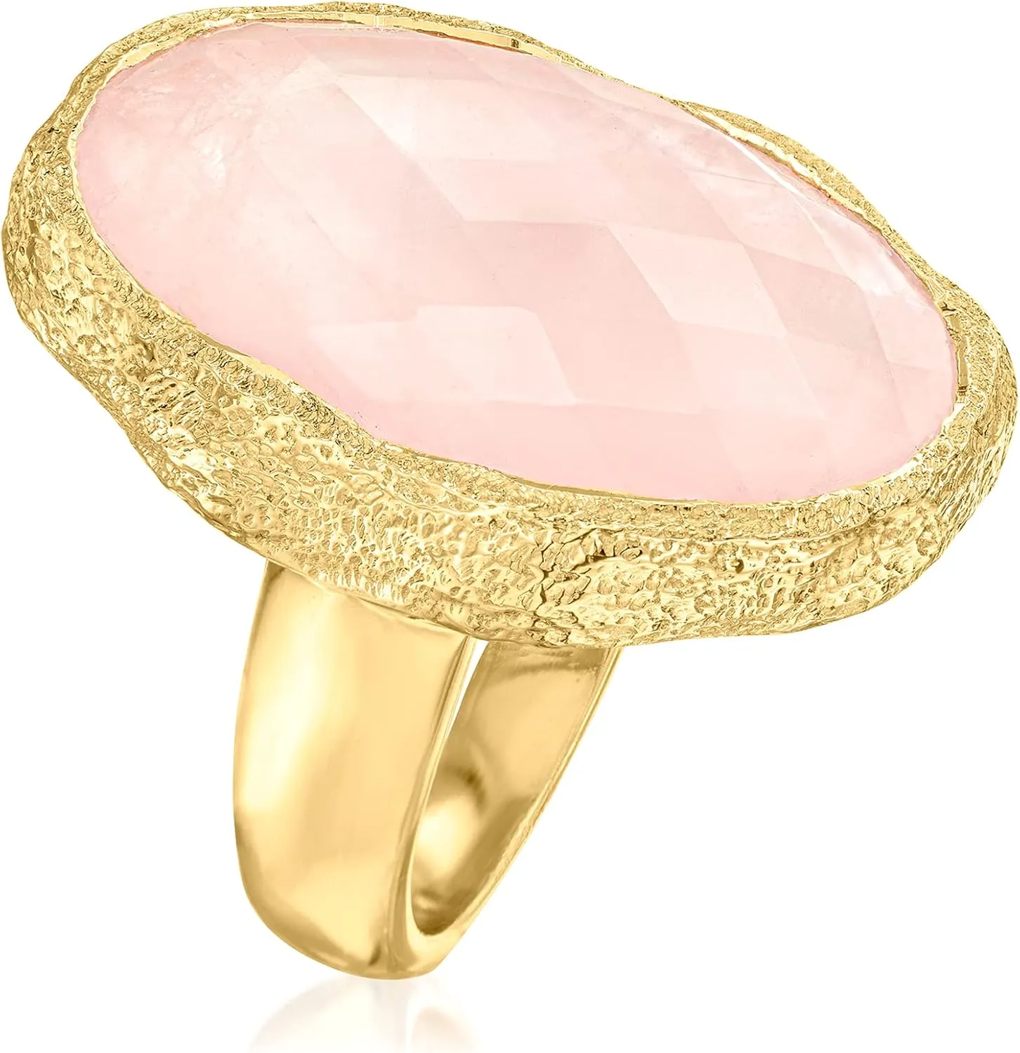 Ross-Simons 17.00 Carat Rose Quartz Ring in 18kt Gold Over Sterling