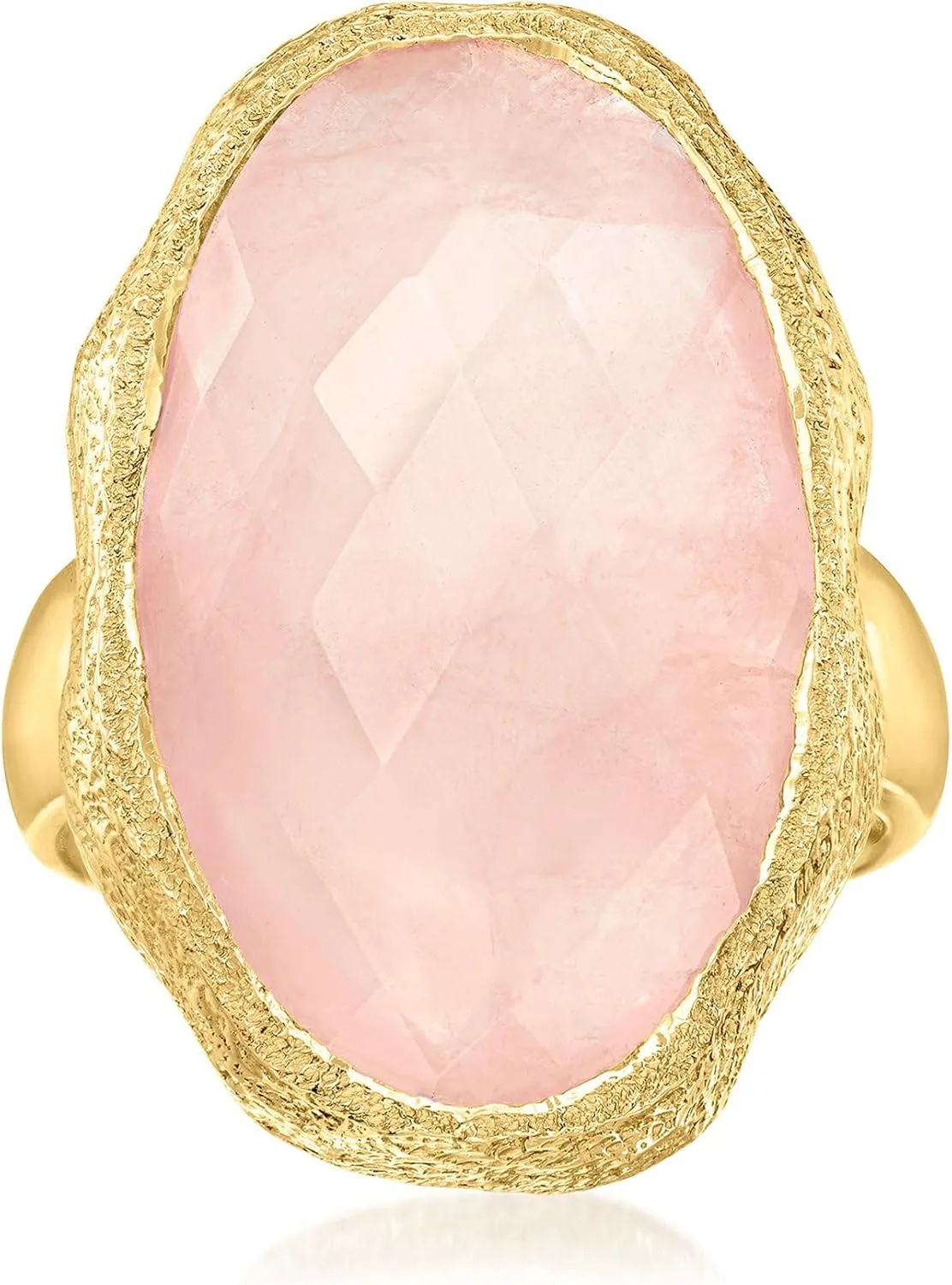 Ross-Simons 17.00 Carat Rose Quartz Ring in 18kt Gold Over Sterling