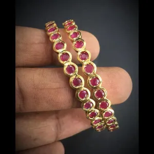 Ruby AD style fine gold polished Bangles
