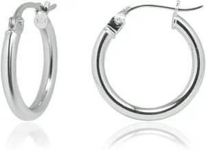 Sea of Ice Silver Round Tube Hoop Earrings for Women 925 Sterling Silver Plated  Cool and Chic Hoop Earrings  15-60mm Sterling Silver Earrings Hoops with Round-Tube Design  2mm Tube