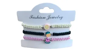 Set of 3 Braided Handmade bracelets |Adjustable Colorful Fruit| Gift woman| Girl | Unisex |Ankle bracelet| Pulsera hecha a mano | Frienship |3 pieces summer fruit bracelet | Fashion | Unique