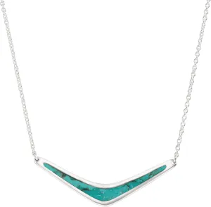 Silpada 'Reversible Boomerang' Compressed Turquoise Necklace in Sterling Silver, 16"   2"