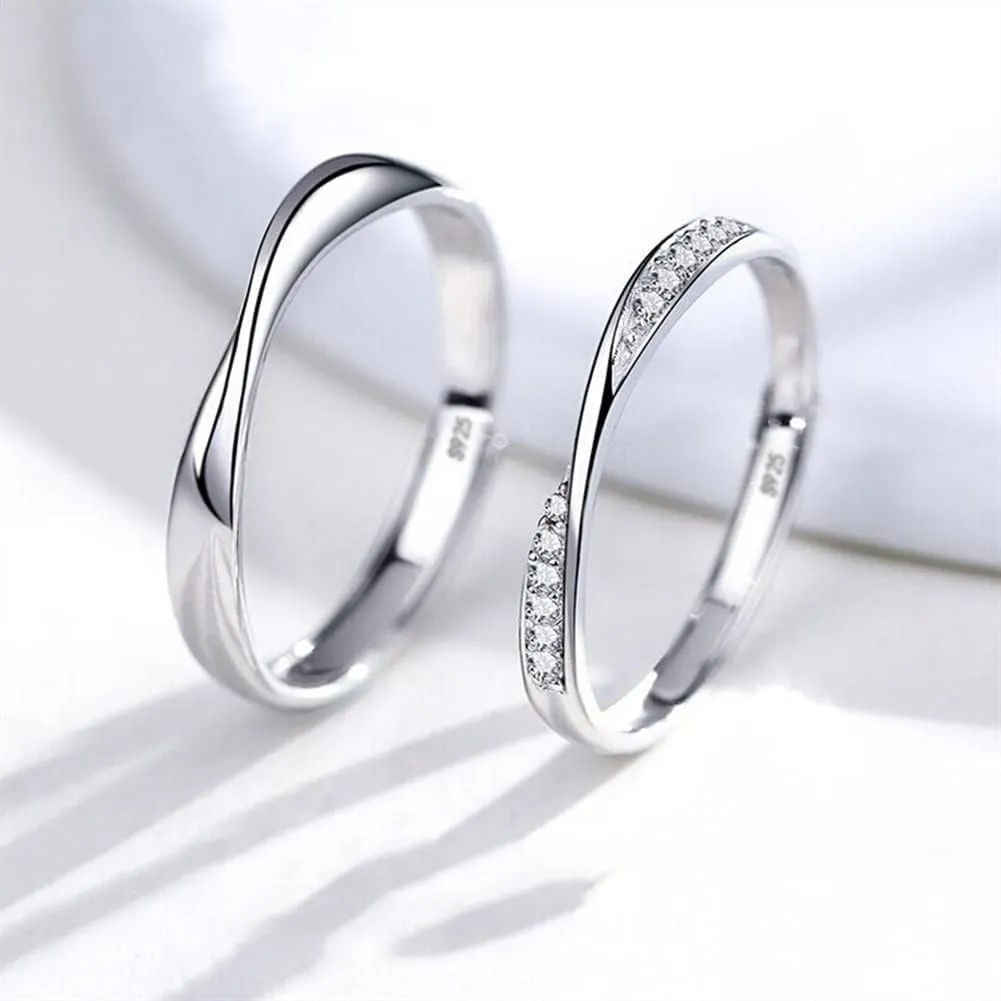 Silver Rings Couples Ring for Lozenge Micro-Set Gem Jewelry Adjustable Pair of Silver Color Rings Men Women Festival Birthday GIF Silver Rings for Women (Gem Color : 08)