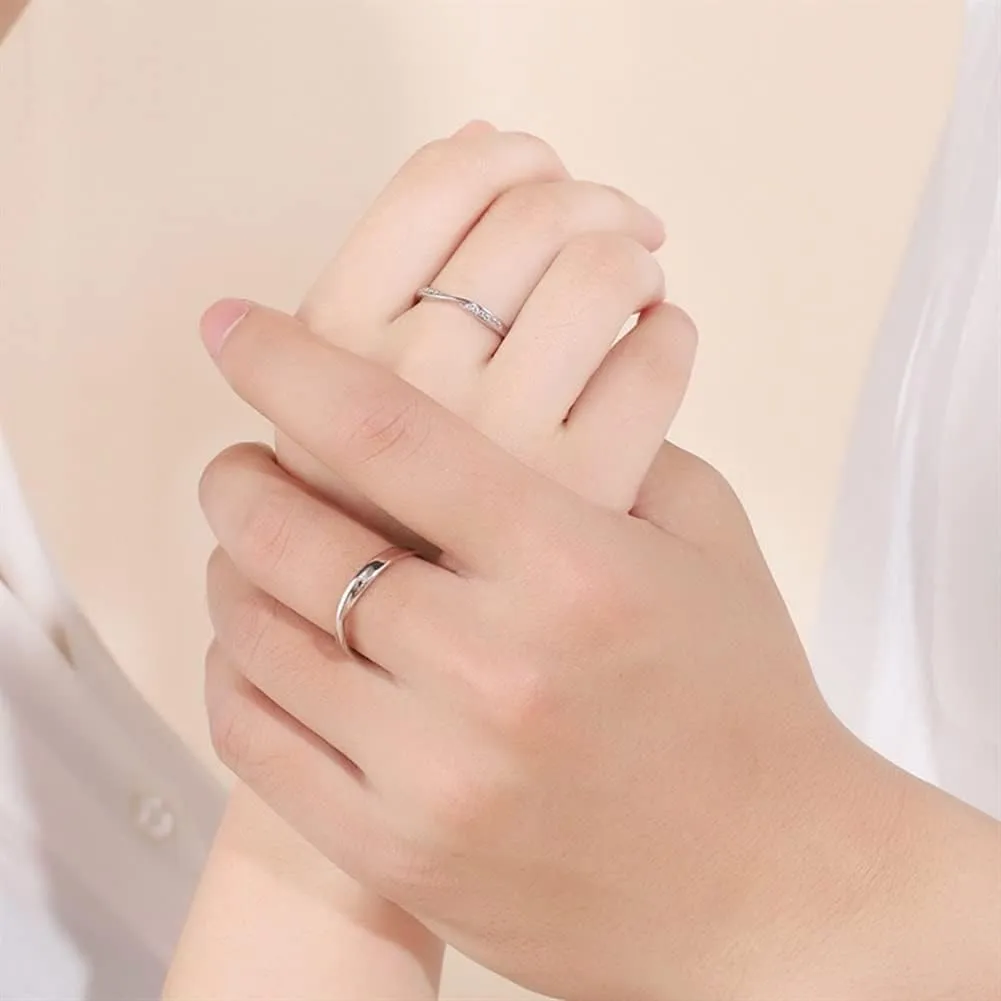Silver Rings Couples Ring for Lozenge Micro-Set Gem Jewelry Adjustable Pair of Silver Color Rings Men Women Festival Birthday GIF Silver Rings for Women (Gem Color : 08)