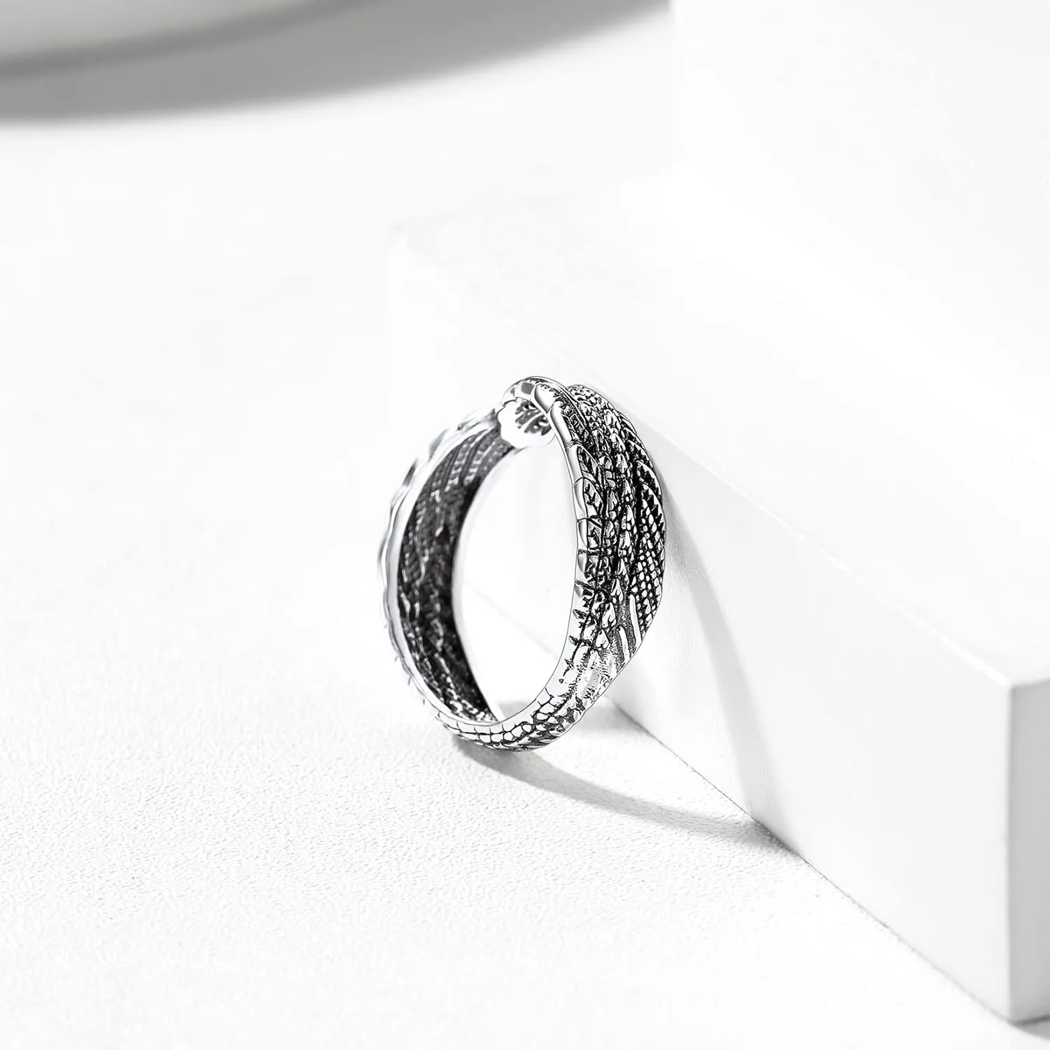 Silvora 925 Sterling Silver Angel Wings Band Rings for Women Men Personalized Custom with Gift Packaging
