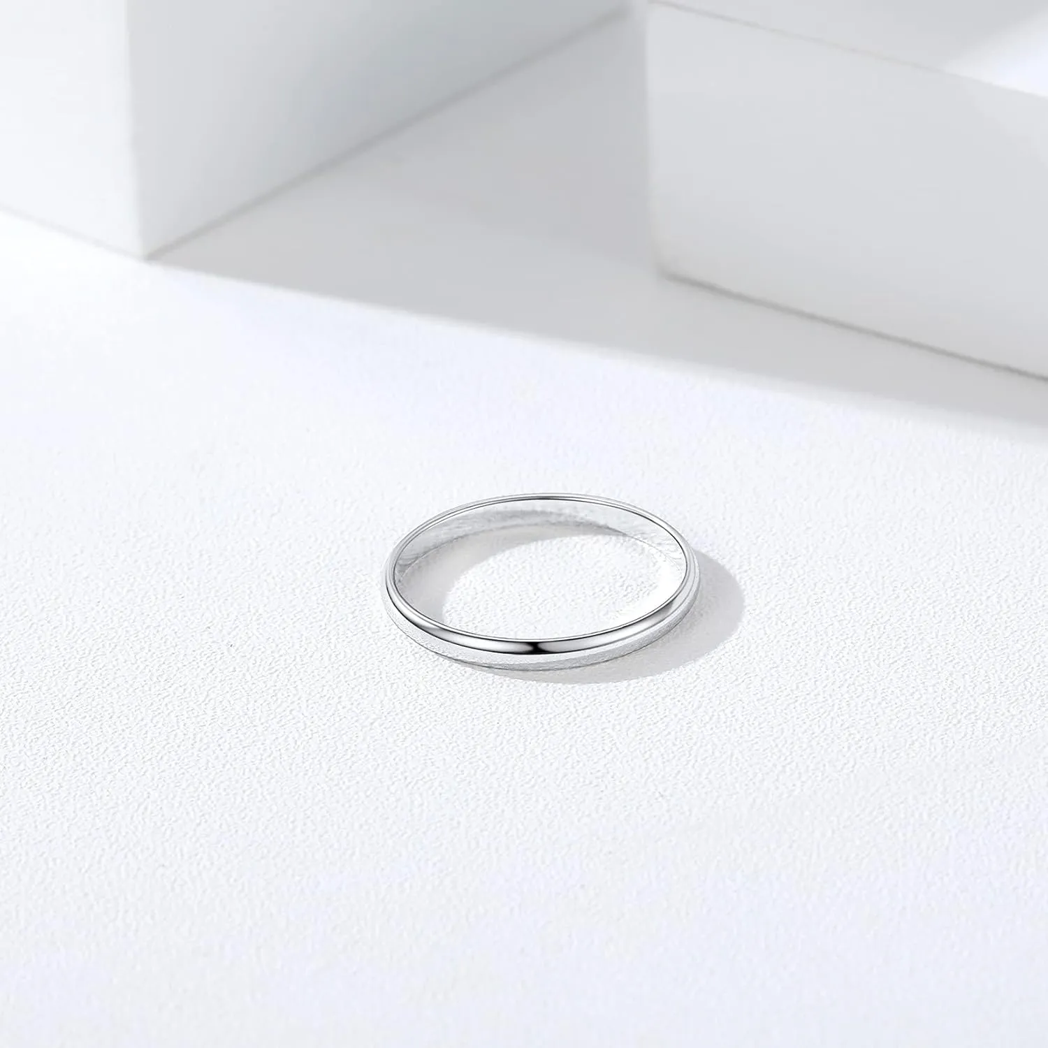 Silvora Sterling Silver Polished Band Rings, 2mm/3mm/5mm Rose Gold Eternity Wedding Engagement Bands for Women Men Size 4-12
