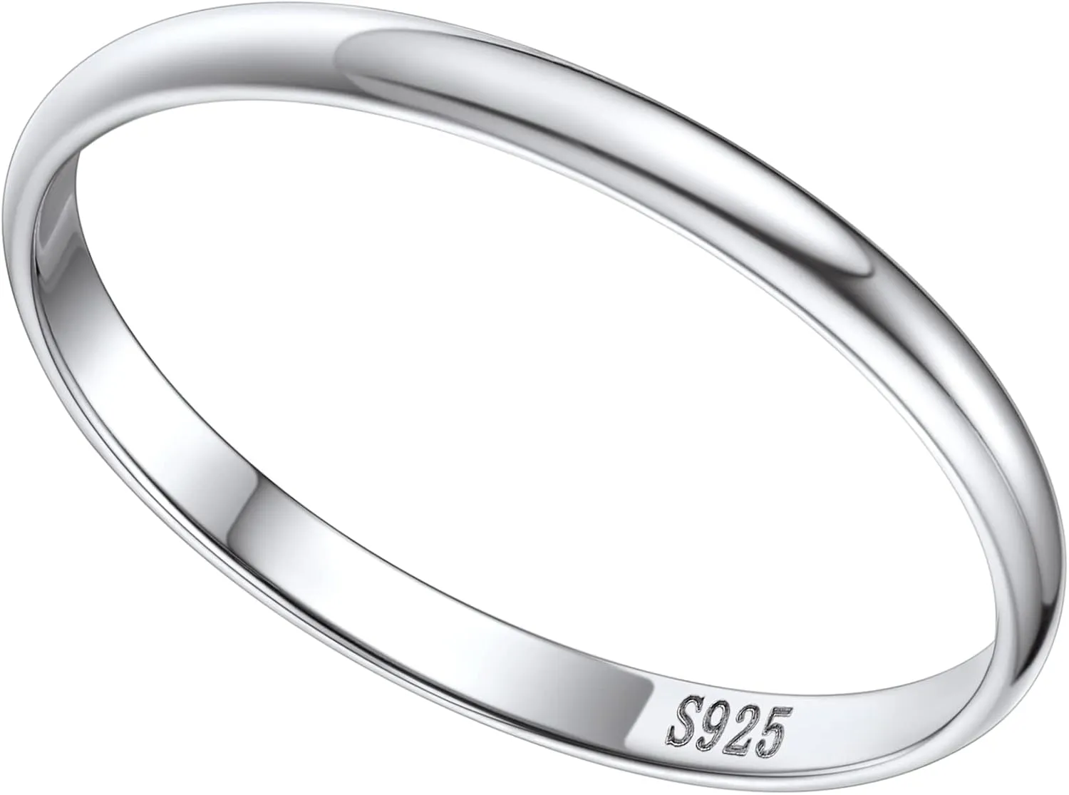 Silvora Sterling Silver Polished Band Rings, 2mm/3mm/5mm Rose Gold Eternity Wedding Engagement Bands for Women Men Size 4-12