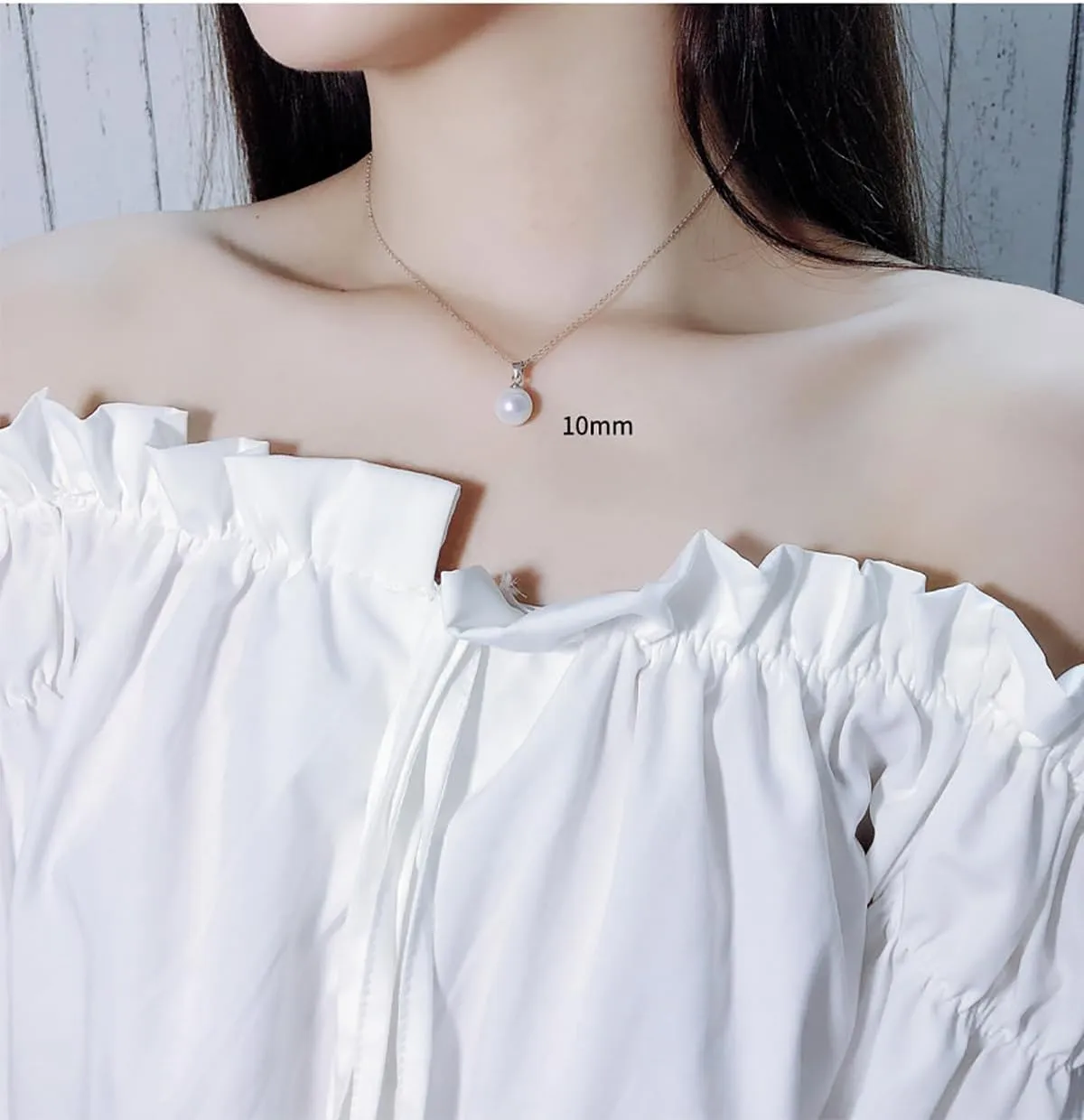 Single Pearl Necklace for Women silver | Black Pearl Necklace Pendant | Dainty Pearl Drop Necklaces Jewelry | Simple Pearl Pendant Necklace Birthday Gift