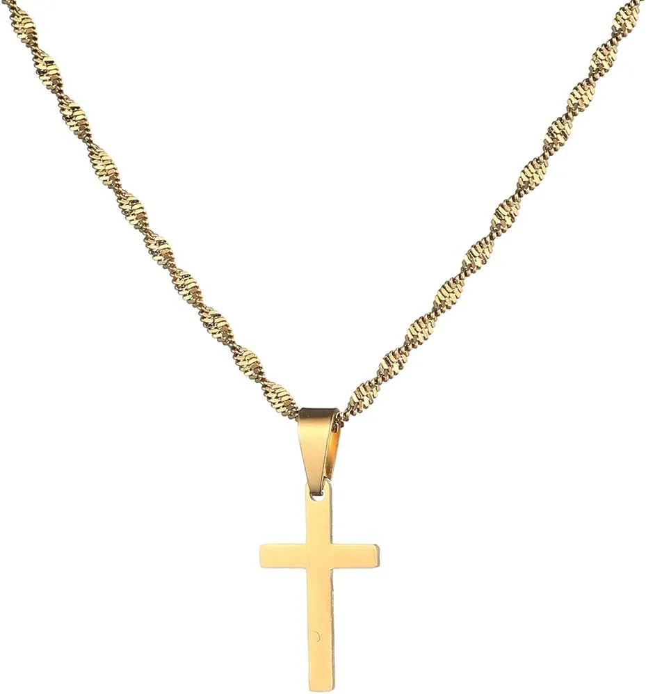 Small Cross Necklace for Women Cross Pendant Necklaces Gold Color Crosses Small Jesus Jewelry