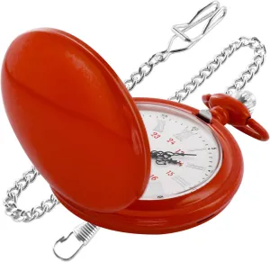 Smooth Cover Quartz Pocket Watch, Fashionable Roman Digital White Dial with Waist Chain Pocket Watches for Men